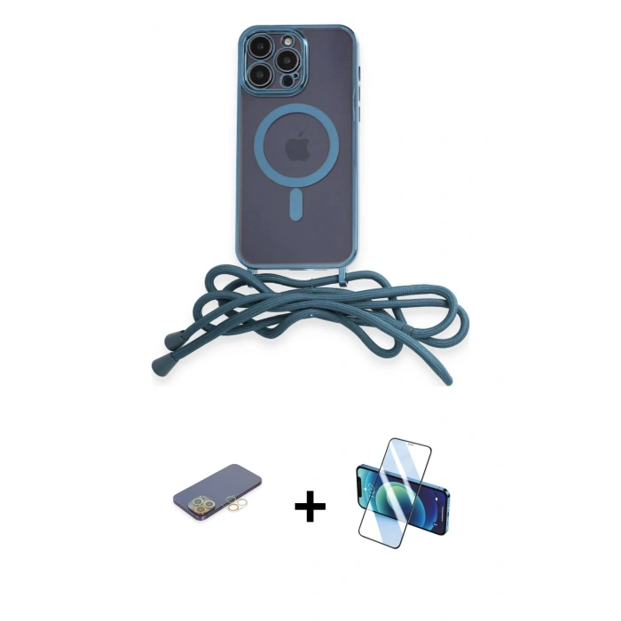 MARSİLYAN™- iPhone 13 Pro Kılıf Eksen Özel Seri - Siyah 3D Antistatik Seramik Nano Ekran Koruyucu + Renkli Kamera Lens Koruma Cam - SI