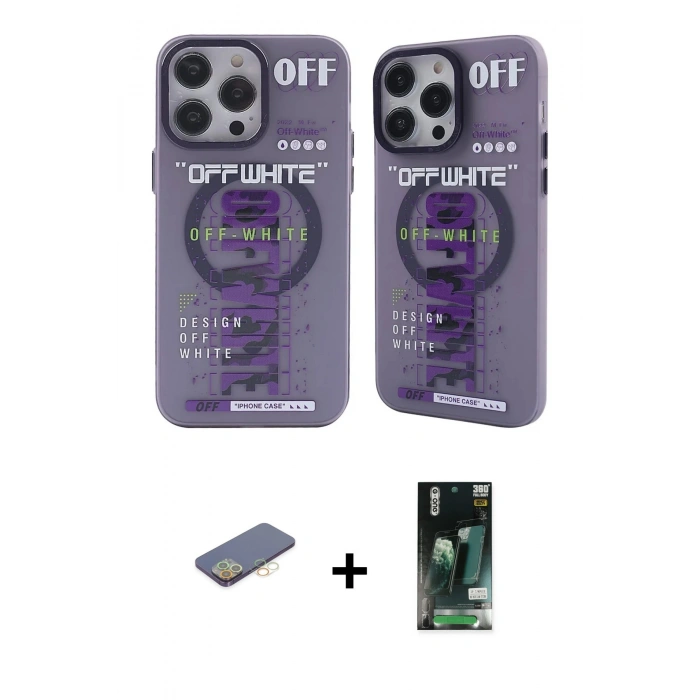 MARSİLYAN™- iPhone 13 Pro Kılıf Nova Doku Koleksiyonu - Şeffaf 360 Full Body Arka Koruyucu + Renkli Kamera Lens Koruma Cam - SI