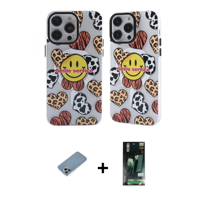 MARSİLYAN™- iPhone 13 Pro Kılıf Nova Doku Koleksiyonu - Şeffaf 360 Full Body Arka Koruyucu + Shine Kamera Lens Koruma Cam - GI