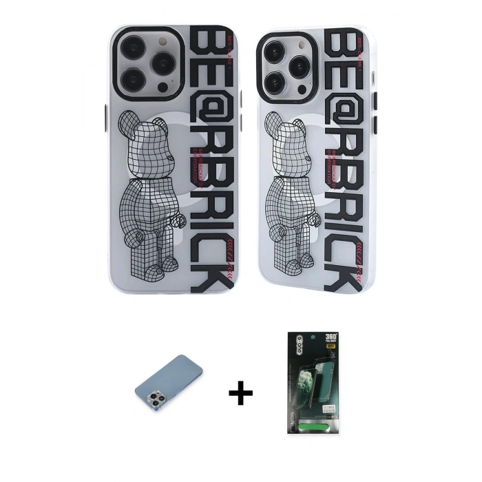 MARSİLYAN™- iPhone 13 Pro Kılıf Nova Doku Koleksiyonu - Şeffaf 360 Full Body Arka Koruyucu + Shine Kamera Lens Koruma Cam - GI
