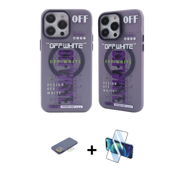 MARSİLYAN™- iPhone 13 Pro Kılıf Nova Doku Koleksiyonu - Siyah 3D Antistatik Seramik Nano Ekran Koruyucu + Renkli Kamera Lens Koruma Cam - MI