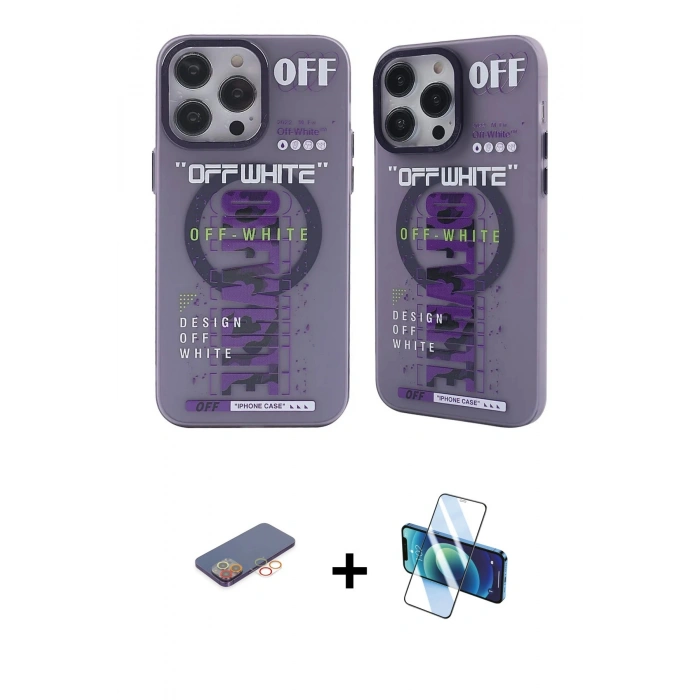 MARSİLYAN™- iPhone 13 Pro Kılıf Nova Doku Koleksiyonu - Siyah 3D Antistatik Seramik Nano Ekran Koruyucu + Renkli Kamera Lens Koruma Cam - TU