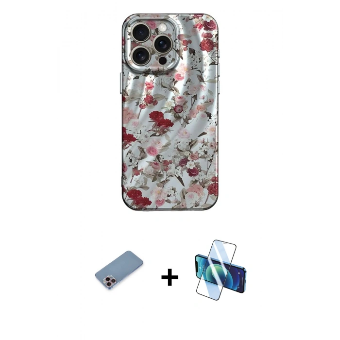 MARSİLYAN™- iPhone 13 Pro Kılıf Nova Doku Prime - Siyah 3D Antistatik Seramik Nano Ekran Koruyucu + Shine Kamera Lens Koruma Cam - PE