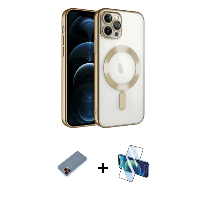 MARSİLYAN™- iPhone 13 Pro Kılıf Nova Işık Özel Seri - Siyah 3D Antistatik Seramik Nano Ekran Koruyucu + Kırmızı Metal Kamera Lens Koruma Cam
