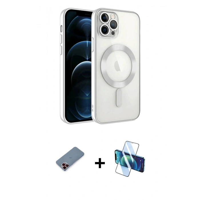 MARSİLYAN™- iPhone 13 Pro Kılıf Nova Işık Özel Seri - Siyah 3D Antistatik Seramik Nano Ekran Koruyucu + Kırmızı Metal Kamera Lens Koruma Cam