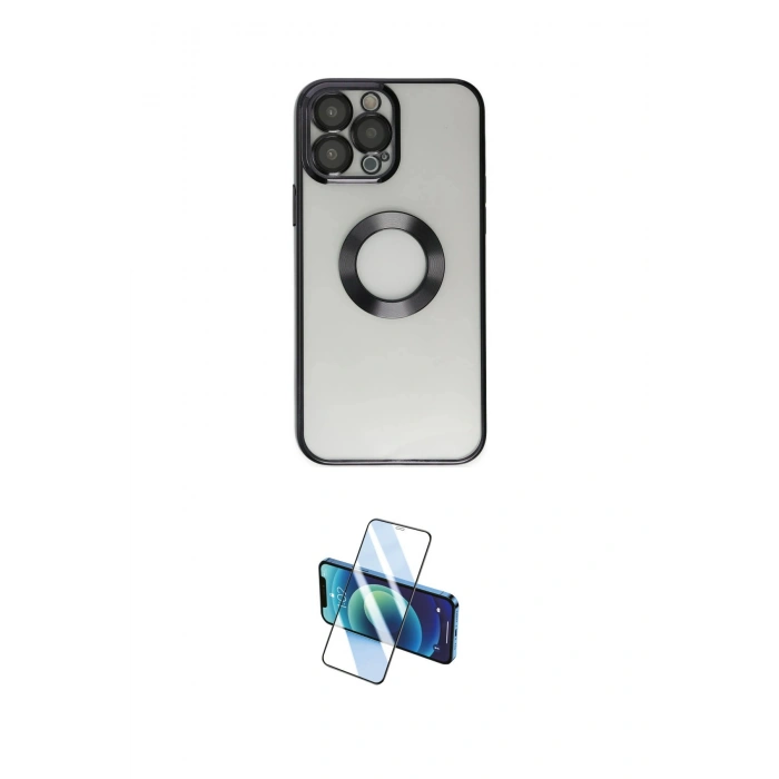 MARSİLYAN™- iPhone 13 Pro Kılıf Pusula Form - Siyah 3D Antistatik Seramik Nano Ekran Koruyucu