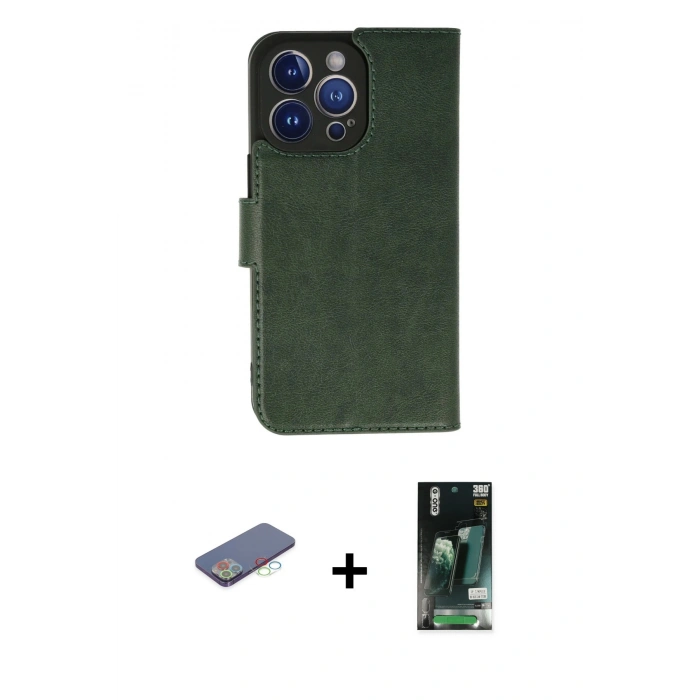 MARSİLYAN™- iPhone 13 Pro Kılıf Siluet Işık Serisi - Şeffaf 360 Full Body Arka Koruyucu + Renkli Kamera Lens Koruma Cam - MI