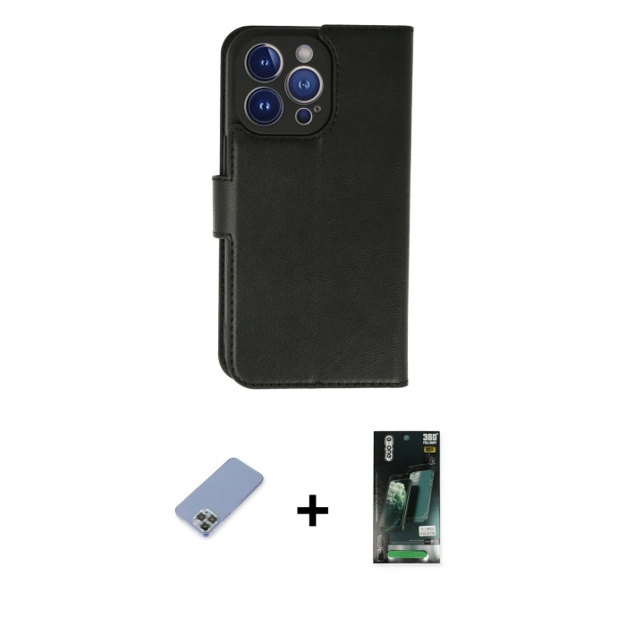 MARSİLYAN™- iPhone 13 Pro Kılıf Siluet Işık Serisi - Şeffaf 360 Full Body Arka Koruyucu + Metal Kamera Lens Koruma Cam - KUYL