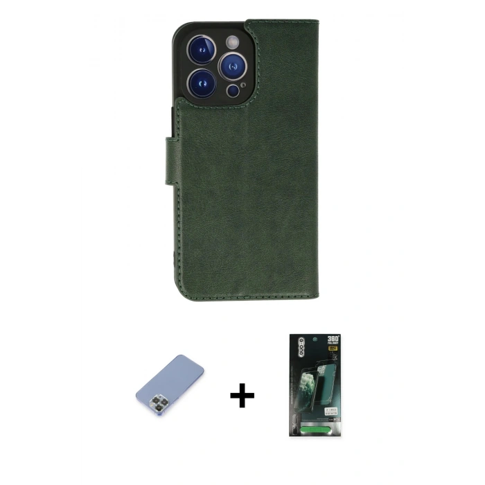 MARSİLYAN™- iPhone 13 Pro Kılıf Siluet Işık Serisi - Şeffaf 360 Full Body Arka Koruyucu + Metal Kamera Lens Koruma Cam - KUYL
