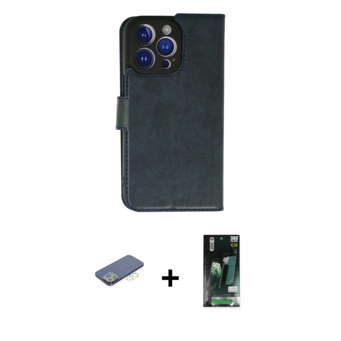 MARSİLYAN™- iPhone 13 Pro Kılıf Siluet Işık Serisi - Şeffaf 360 Full Body Arka Koruyucu + Renkli Kamera Lens Koruma Cam - YL
