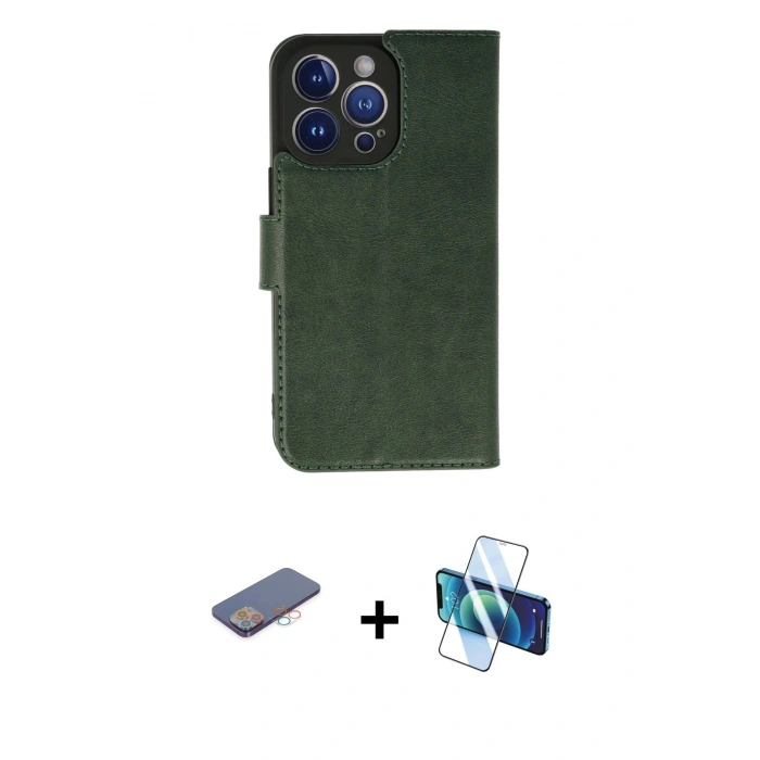 MARSİLYAN™- iPhone 13 Pro Kılıf Siluet Işık Serisi - Siyah 3D Antistatik Seramik Nano Ekran Koruyucu + Renkli Kamera Lens Koruma Cam - PE