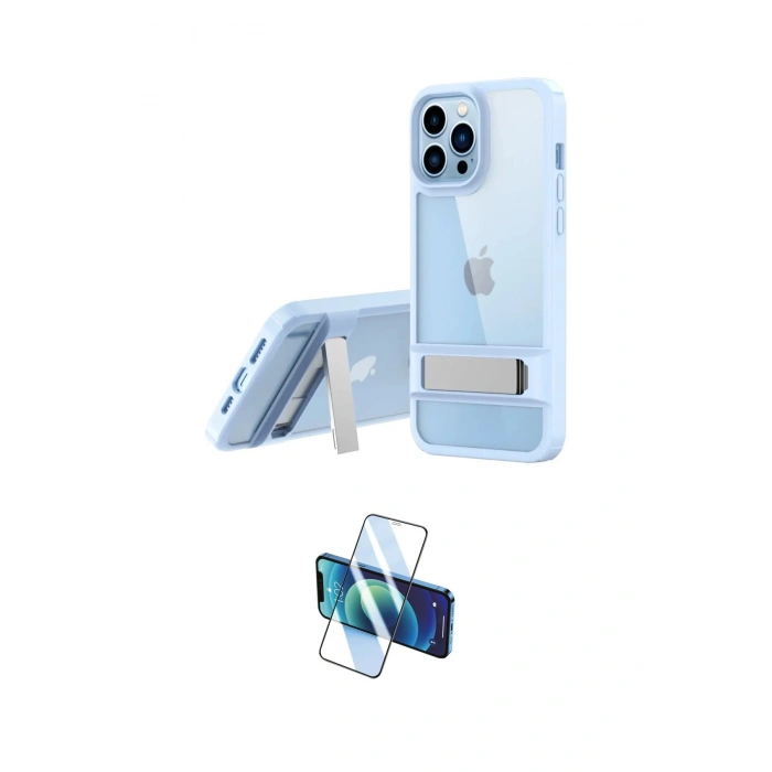 MARSİLYAN™- iPhone 13 Pro Kılıf Yadigar Yansıma - Siyah 3D Antistatik Seramik Nano Ekran Koruyucu