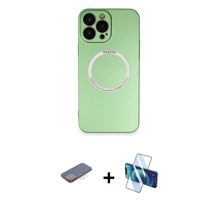 MARSİLYAN™- iPhone 13 Pro Kılıf Zirve Klasik Prime - Siyah 3D Antistatik Seramik Nano Ekran Koruyucu + Renkli Kamera Lens Koruma Cam - SI