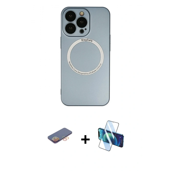 MARSİLYAN™- iPhone 13 Pro Kılıf Zirve Klasik Prime - Siyah 3D Antistatik Seramik Nano Ekran Koruyucu + Renkli Kamera Lens Koruma Cam - TU