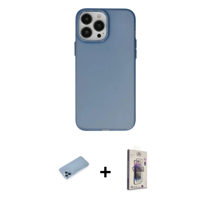 MARSİLYAN™- iPhone 13 Pro Max Kılıf Ahenk Çizgi Prime - Siyah Bilvis 3D Cam Ekran Koruyucu + Shine Kamera Lens Koruma Cam - MI