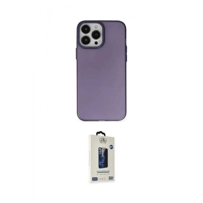 MARSİLYAN™- iPhone 13 Pro Max Kılıf Ahenk Çizgi Prime - Siyah Bilvis Hayalet Cam Ekran Koruyucu