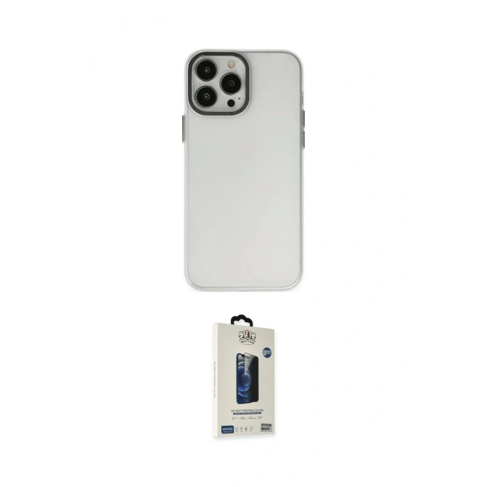 MARSİLYAN™- iPhone 13 Pro Max Kılıf Ahenk Çizgi Prime - Siyah Bilvis Hayalet Cam Ekran Koruyucu