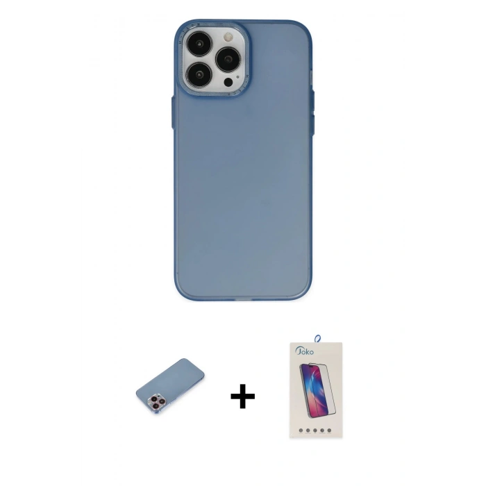 MARSİLYAN™- iPhone 13 Pro Max Kılıf Ahenk Çizgi Prime - Siyah Joko 5D Cam + Shine Kamera Lens Koruma Cam - PE