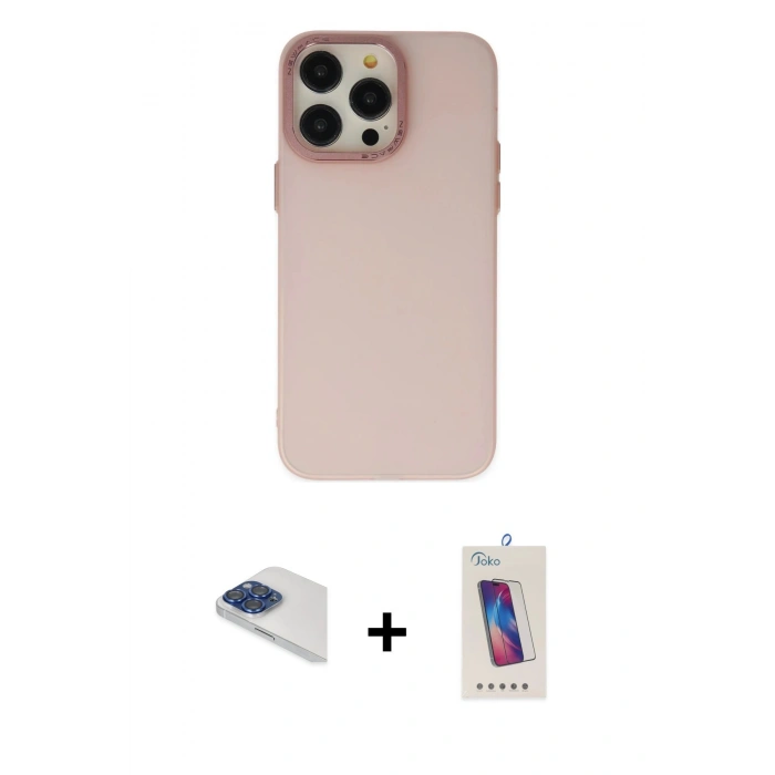 MARSİLYAN™- iPhone 13 Pro Max Kılıf Ahenk Çizgi Prime - Siyah Joko 5D Cam + Pers Alüminyum Kamera Lens - LT