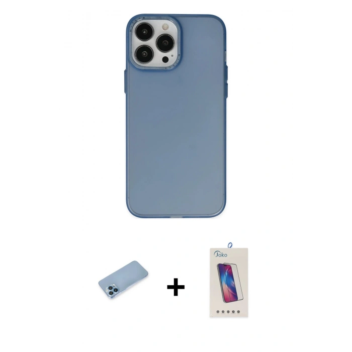 MARSİLYAN™- iPhone 13 Pro Max Kılıf Ahenk Çizgi Prime - Siyah Joko 5D Cam + Shine Kamera Lens Koruma Cam - MI