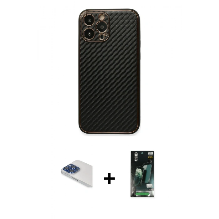 MARSİLYAN™- iPhone 13 Pro Max Kılıf Ahenk Işık - Şeffaf 360 Full Body Arka Koruyucu + Pers Alüminyum Kamera Lens - LT