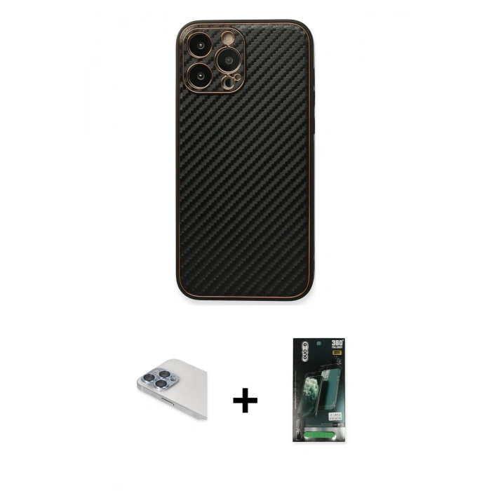 MARSİLYAN™- iPhone 13 Pro Max Kılıf Ahenk Işık - Şeffaf 360 Full Body Arka Koruyucu + Pers Alüminyum Kamera Lens - SABE