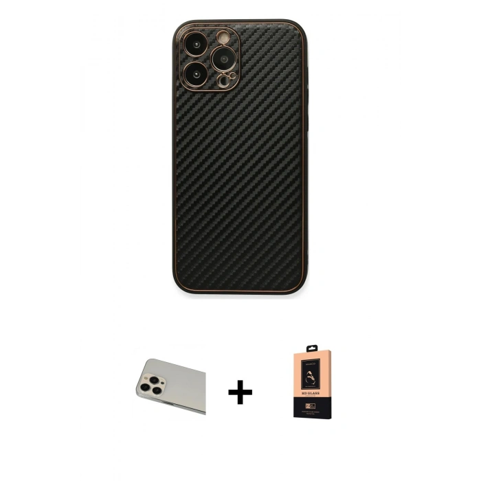 MARSİLYAN™- iPhone 13 Pro Max Kılıf Ahenk Işık - Şeffaf Maxco Cam Ekran Koruyucu + Rainbow Kamera Lens Koruma Cam - REGD