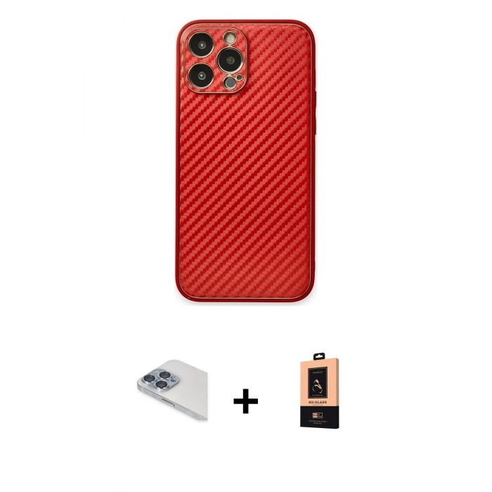 MARSİLYAN™- iPhone 13 Pro Max Kılıf Ahenk Işık - Şeffaf Maxco Cam Ekran Koruyucu + Sierra Blue Pers Alüminyum Kamera Lens
