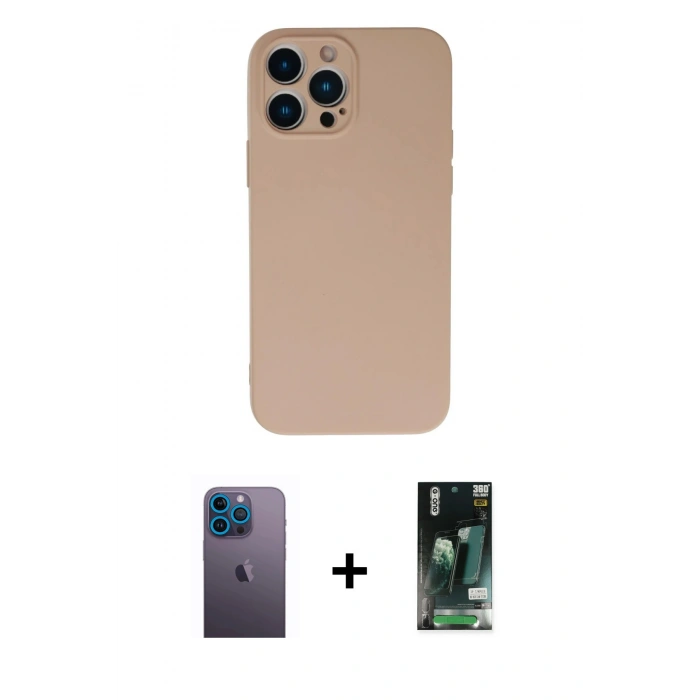 MARSİLYAN™- iPhone 13 Pro Max Kılıf Ahenk Serisi - Şeffaf 360 Full Body Arka Koruyucu + Neon Fosforlu Kamera Lens - MI