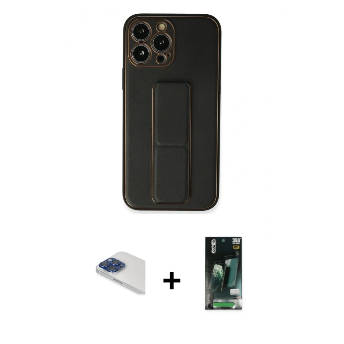 MARSİLYAN™- iPhone 13 Pro Max Kılıf Akış Doku - Şeffaf 360 Full Body Arka Koruyucu + Pers Alüminyum Kamera Lens - LT