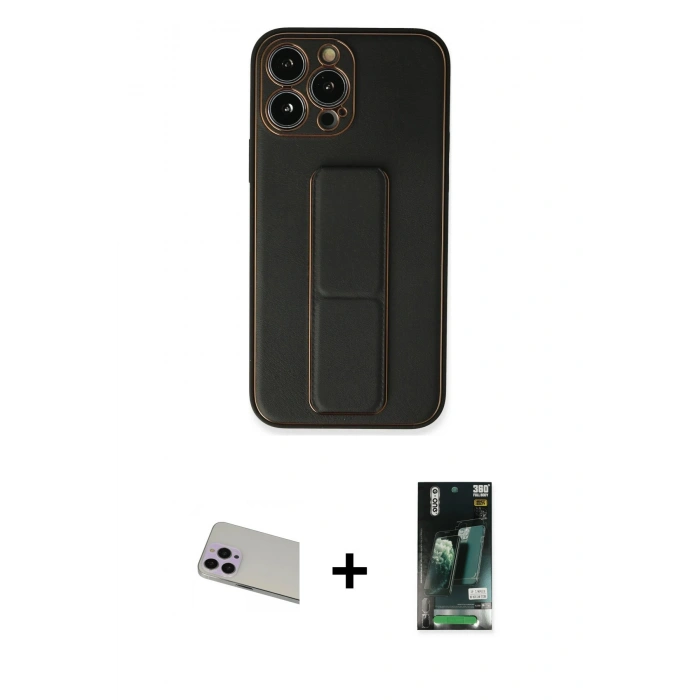 MARSİLYAN™- iPhone 13 Pro Max Kılıf Akış Doku - Şeffaf 360 Full Body Arka Koruyucu + Rainbow Kamera Lens Koruma Cam - MR