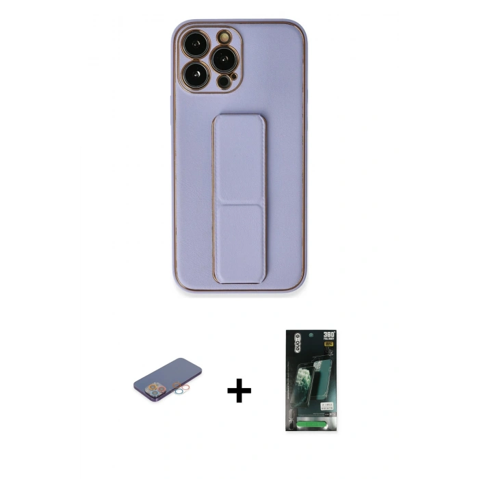 MARSİLYAN™- iPhone 13 Pro Max Kılıf Akış Doku - Şeffaf 360 Full Body Arka Koruyucu + Renkli Kamera Lens Koruma Cam - PE