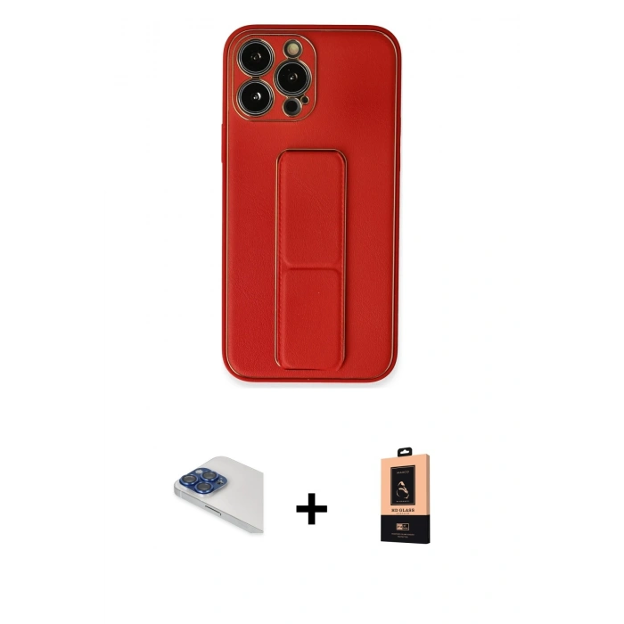 MARSİLYAN™- iPhone 13 Pro Max Kılıf Akış Doku - Şeffaf Maxco Cam Ekran Koruyucu + Pers Alüminyum Kamera Lens - LT