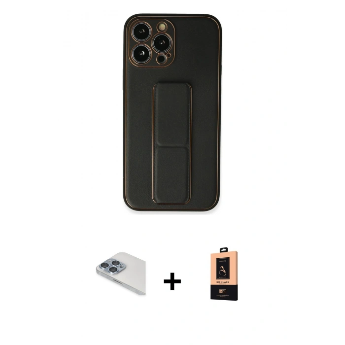 MARSİLYAN™- iPhone 13 Pro Max Kılıf Akış Doku - Şeffaf Maxco Cam Ekran Koruyucu + Pers Alüminyum Kamera Lens - SABE