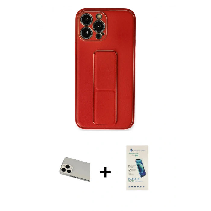MARSİLYAN™- iPhone 13 Pro Max Kılıf Akış Doku - Şeffaf Pasifik Cam Ekran Koruyucu + Rainbow Kamera Lens Koruma Cam - BZ