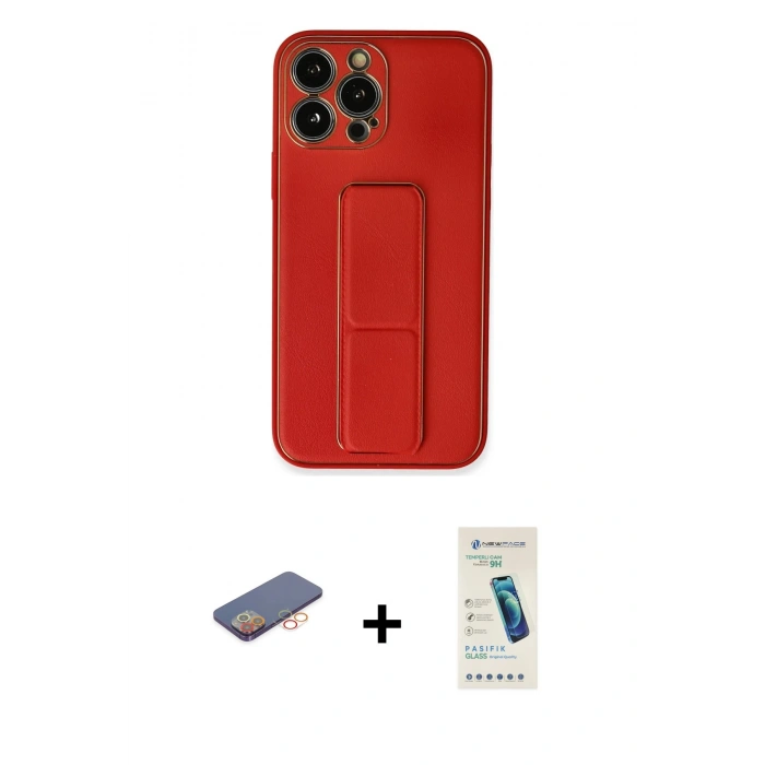 MARSİLYAN™- iPhone 13 Pro Max Kılıf Akış Doku - Şeffaf Pasifik Cam Ekran Koruyucu + Renkli Kamera Lens Koruma Cam - TU