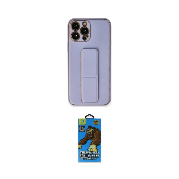 MARSİLYAN™- iPhone 13 Pro Max Kılıf Akış Doku - Siyah 18D Cam Ekran Koruyucu