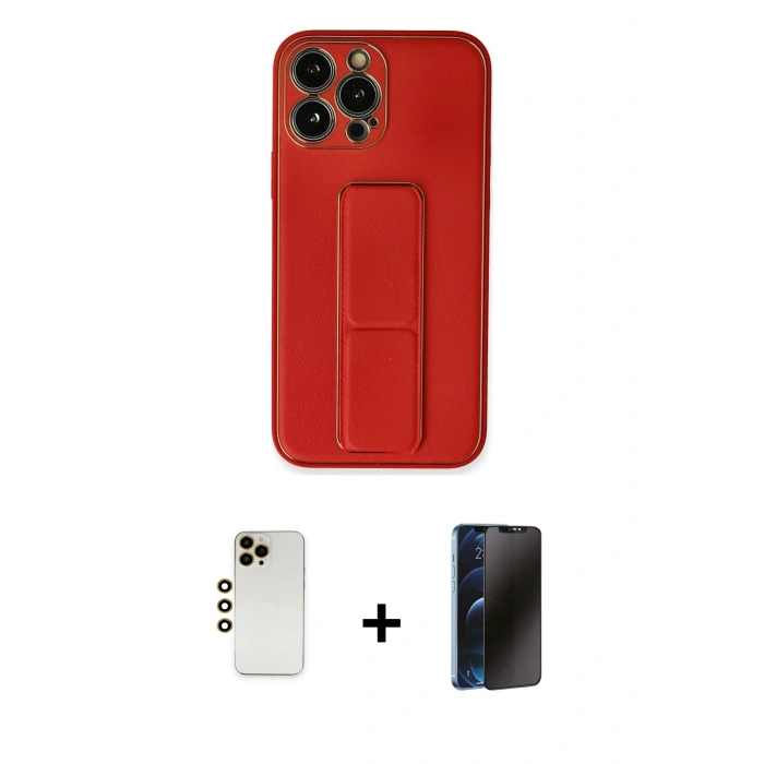 MARSİLYAN™- iPhone 13 Pro Max Kılıf Akış Doku - Siyah 3D Antistatik Hayalet Cam Ekran Koruyucu + Shine Kamera Lens - GD