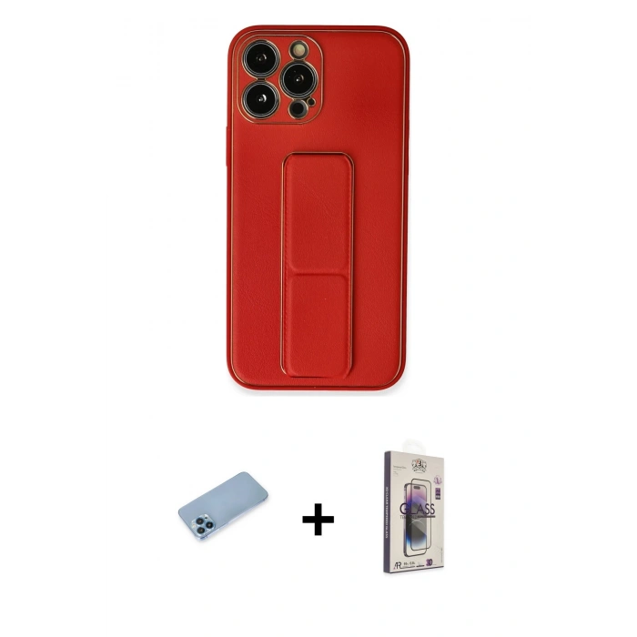 MARSİLYAN™- iPhone 13 Pro Max Kılıf Akış Doku - Siyah Bilvis 3D Cam Ekran Koruyucu + Mavi Shine Kamera Lens Koruma Cam