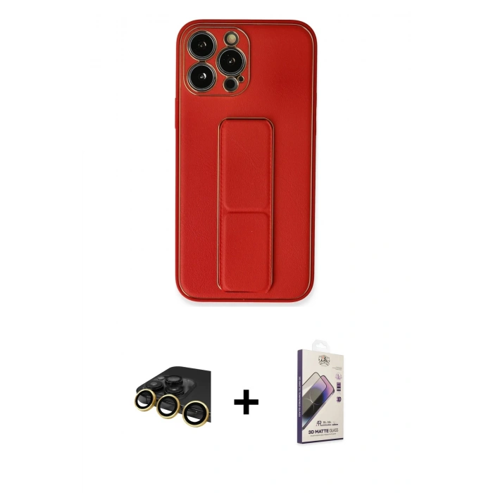 MARSİLYAN™- iPhone 13 Pro Max Kılıf Akış Doku - Siyah Bilvis 3D Mat Cam Ekran Koruyucu + Raze Metal Kamera Lens - GD