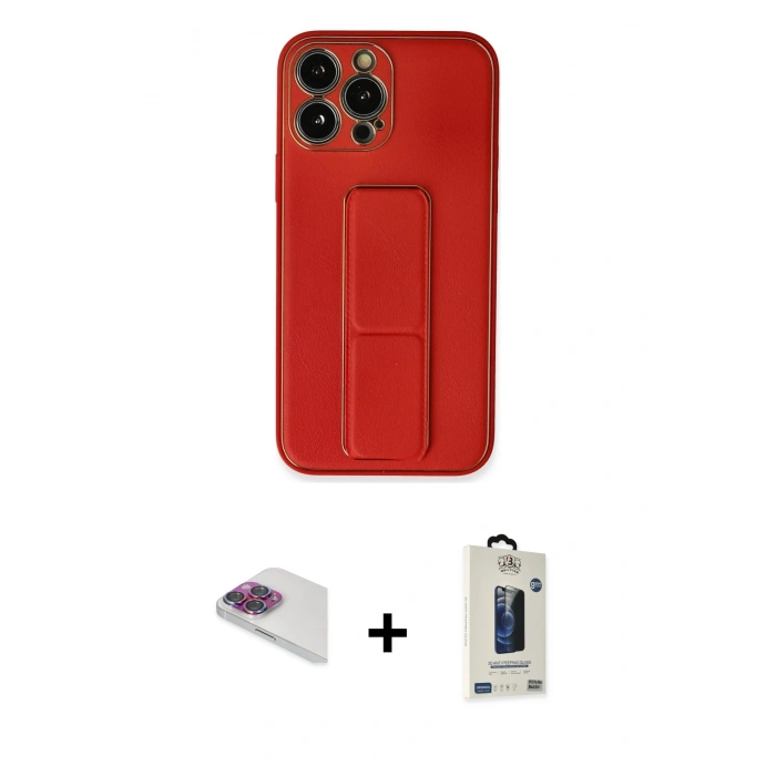 MARSİLYAN™- iPhone 13 Pro Max Kılıf Akış Doku - Siyah Bilvis Hayalet Cam Ekran Koruyucu + Pers Alüminyum Kamera Lens - GI