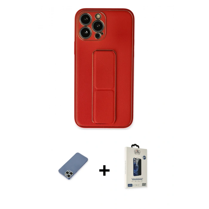 MARSİLYAN™- iPhone 13 Pro Max Kılıf Akış Doku - Siyah Bilvis Hayalet Cam Ekran Koruyucu + Metal Kamera Lens Koruma Cam - AKYL