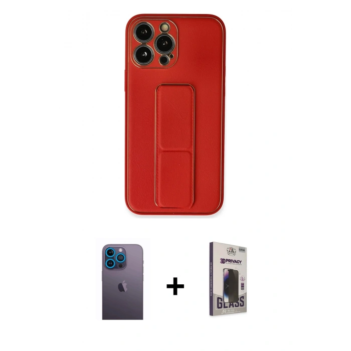 MARSİLYAN™- iPhone 13 Pro Max Kılıf Akış Doku - Siyah Bilvis Hayalet Cam Ekran Koruyucu + Neon Fosforlu Kamera Lens - MI