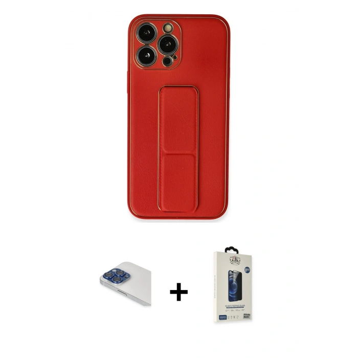 MARSİLYAN™- iPhone 13 Pro Max Kılıf Akış Doku - Siyah Bilvis Hayalet Cam Ekran Koruyucu + Pers Alüminyum Kamera Lens - LT