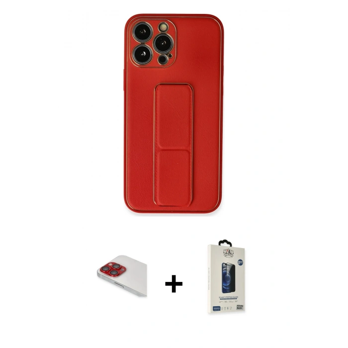 MARSİLYAN™- iPhone 13 Pro Max Kılıf Akış Doku - Siyah Bilvis Hayalet Cam Ekran Koruyucu + Pers Alüminyum Kamera Lens - KI