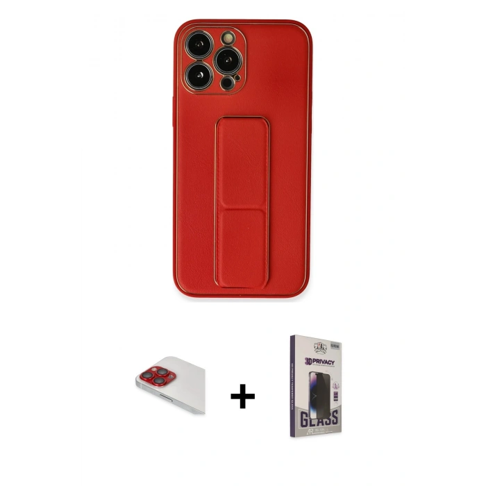 MARSİLYAN™- iPhone 13 Pro Max Kılıf Akış Doku - Siyah Bilvis Hayalet Cam Ekran Koruyucu + Pers Alüminyum Kamera Lens - KI