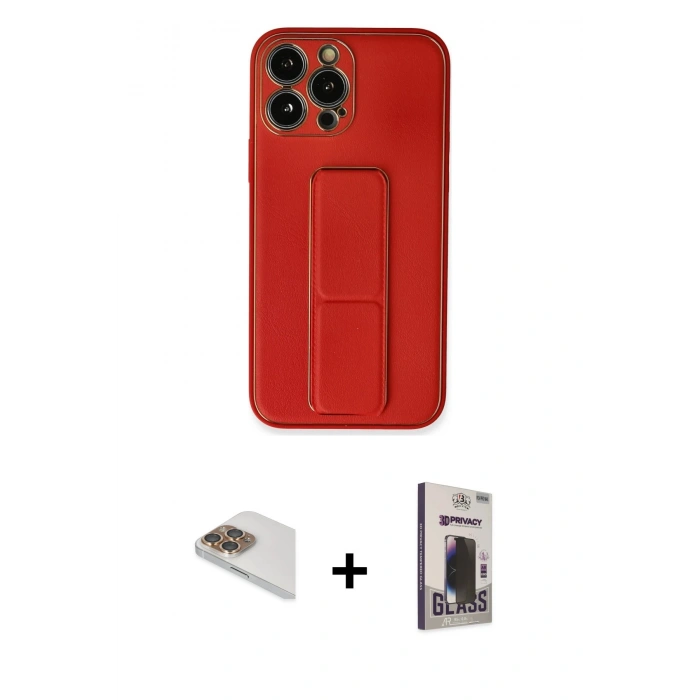 MARSİLYAN™- iPhone 13 Pro Max Kılıf Akış Doku - Siyah Bilvis Hayalet Cam Ekran Koruyucu + Pers Alüminyum Kamera Lens - GD