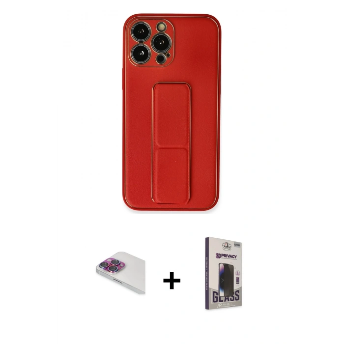 MARSİLYAN™- iPhone 13 Pro Max Kılıf Akış Doku - Siyah Bilvis Hayalet Cam Ekran Koruyucu + Pers Alüminyum Kamera Lens - GI