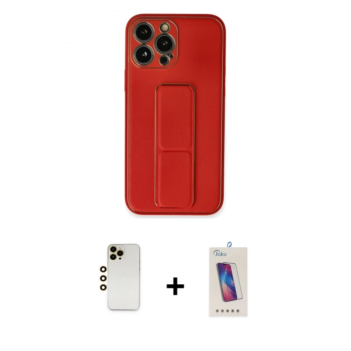 MARSİLYAN™- iPhone 13 Pro Max Kılıf Akış Doku - Siyah Joko 5D Cam + Shine Kamera Lens - GD