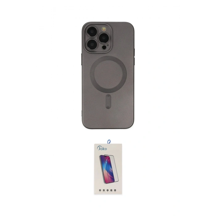 MARSİLYAN™- iPhone 13 Pro Max Kılıf Akış Minimal Özel Seri - Siyah Joko 5D Cam